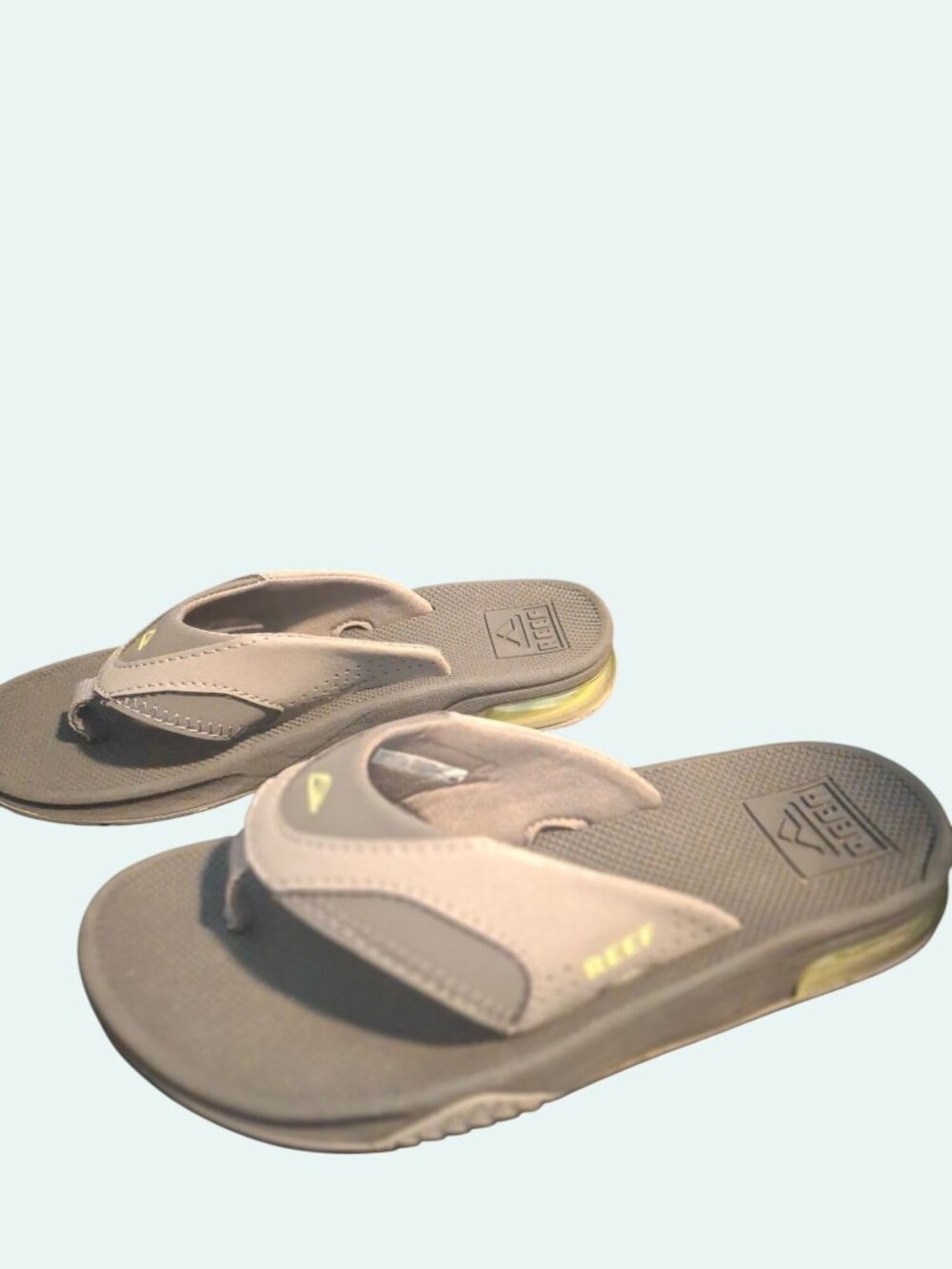 Reef Boys Fanning H2O Flip Flops Size 1Y  Gray/Light Gray Cushioned Heel*SH6